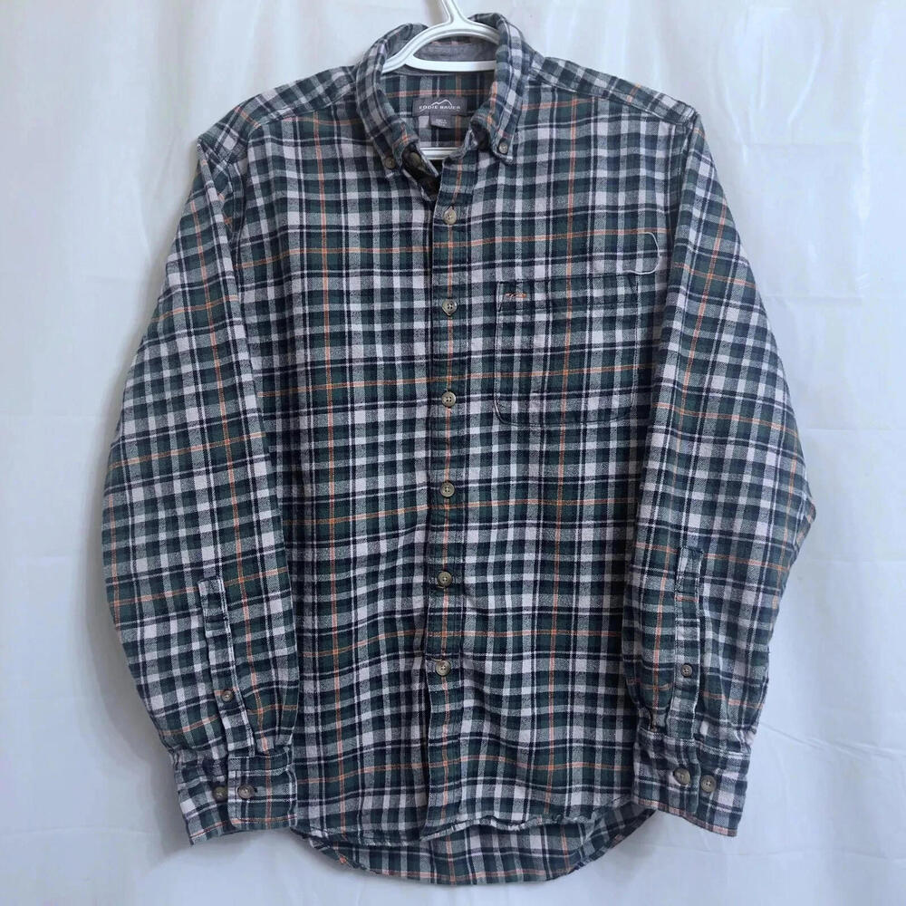 Eddie Bauer Flannel Button Down Shirt Men's Medium M Multicolor Plaid